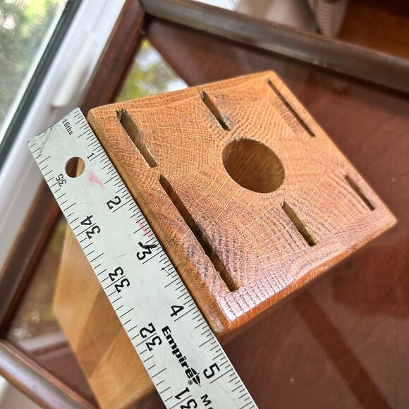 Cutco 8-Slot Wooden Knife Block with Sharpening Rod Hole – Solid Oak - Picture 7 of 10